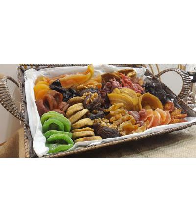 Surprise Large Straw Basket with Dried Fruits