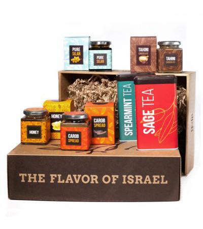 Taste of Israel Gift Box Spearmint Sage Teas Chocolate Tahini Carob Honey Silan