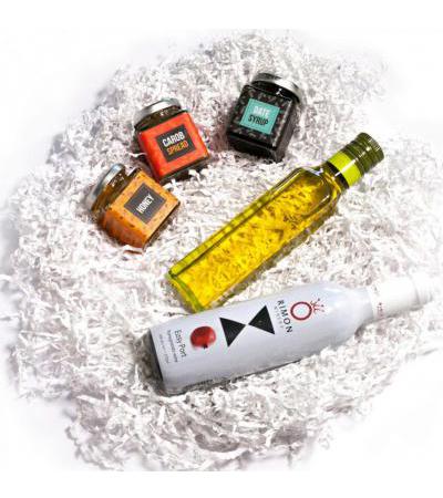Taste of Israel Gift Box Honey Carob Date Olive Oil Pomegranate Wine