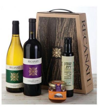 Duo Recanati Wine set Olive Oil and Honey Gift Set
