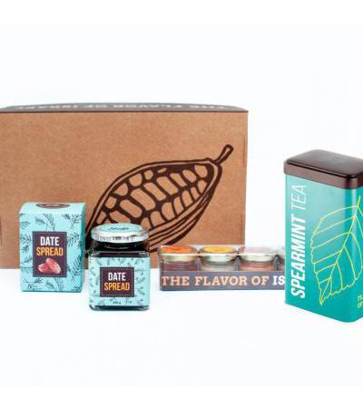 Taste of Israel Gift Box Date Syrups Spreads and Spearmint Tea